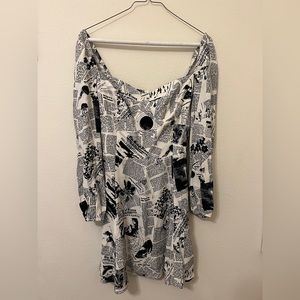 Reformation Mochi Dress in Newspaper Print